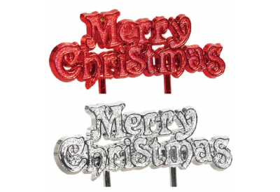 Anniversary House Merry Christmas Cake Decoration (4 x 7cm / 1.6 x 2.75")